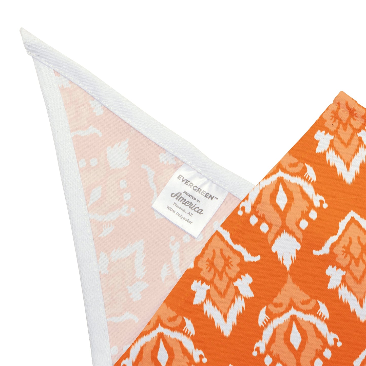 Pet Bandana | Orange & White | Ikat