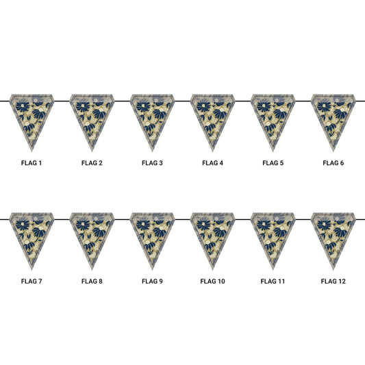 Flag Garland | Gold & Blue | Bellis