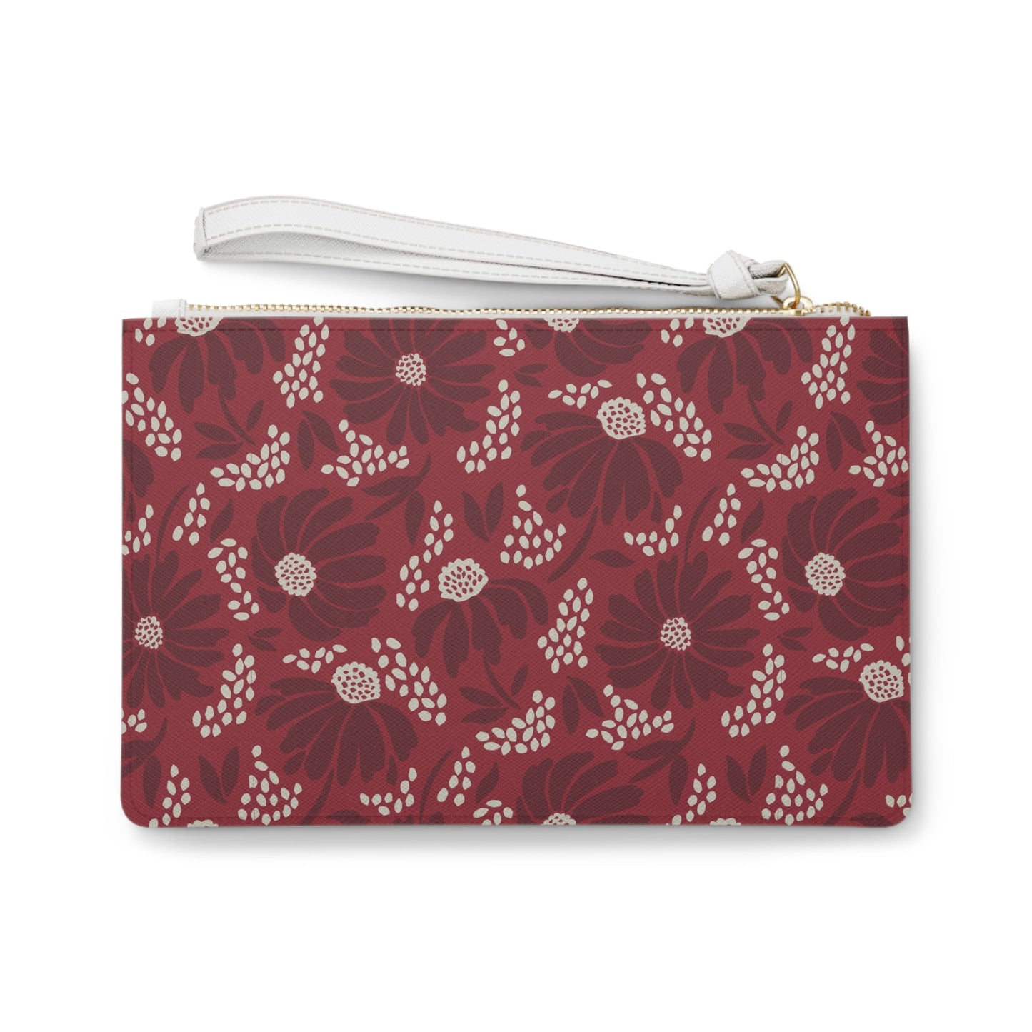 Clutch Bag | Maroon & White | Bellis
