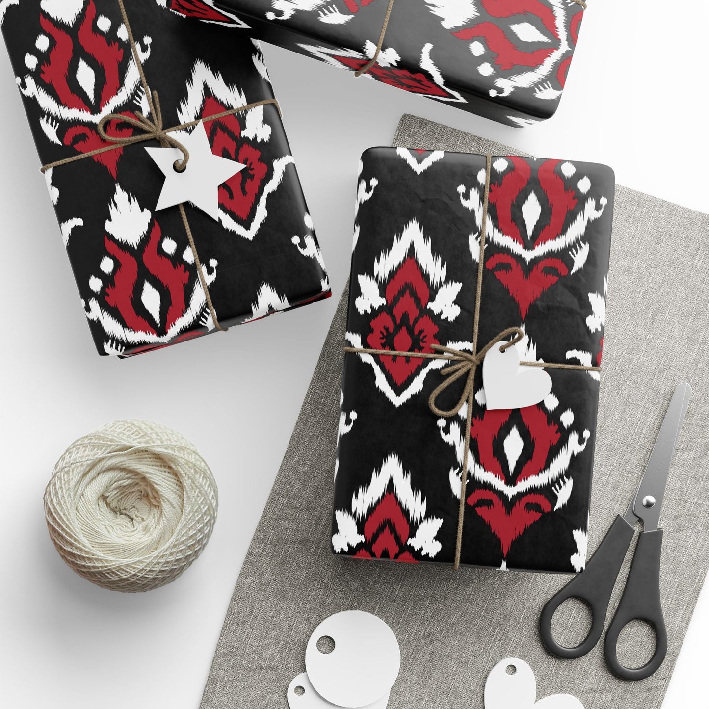 Gift Wrap | Red & Black | Ikat