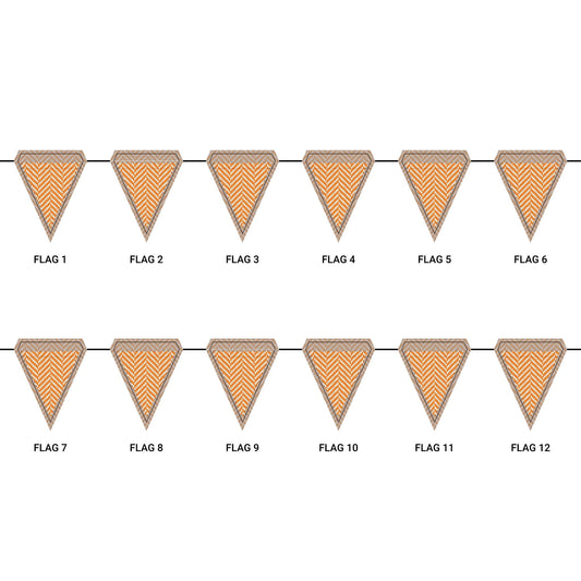 Flag Garland | Orange & White | Herringbone