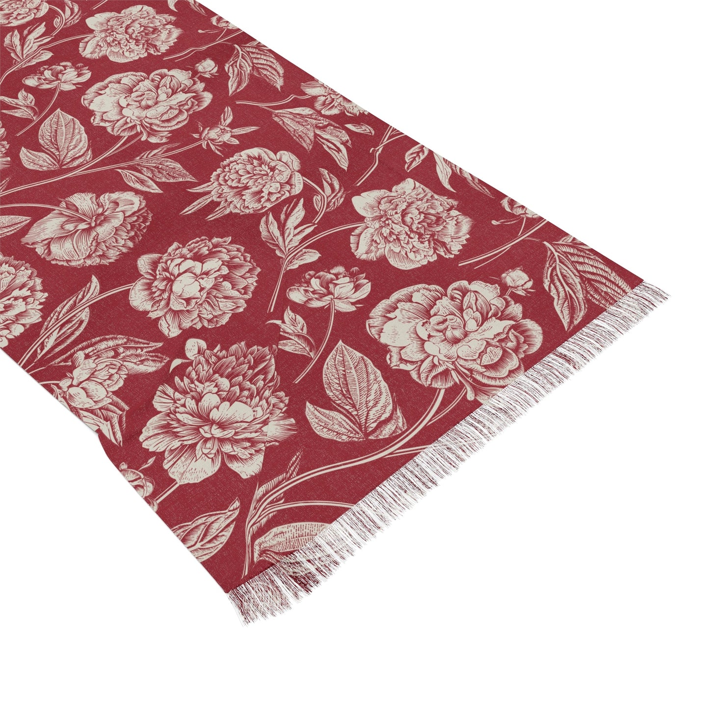 Scarf | Maroon & White | Peony