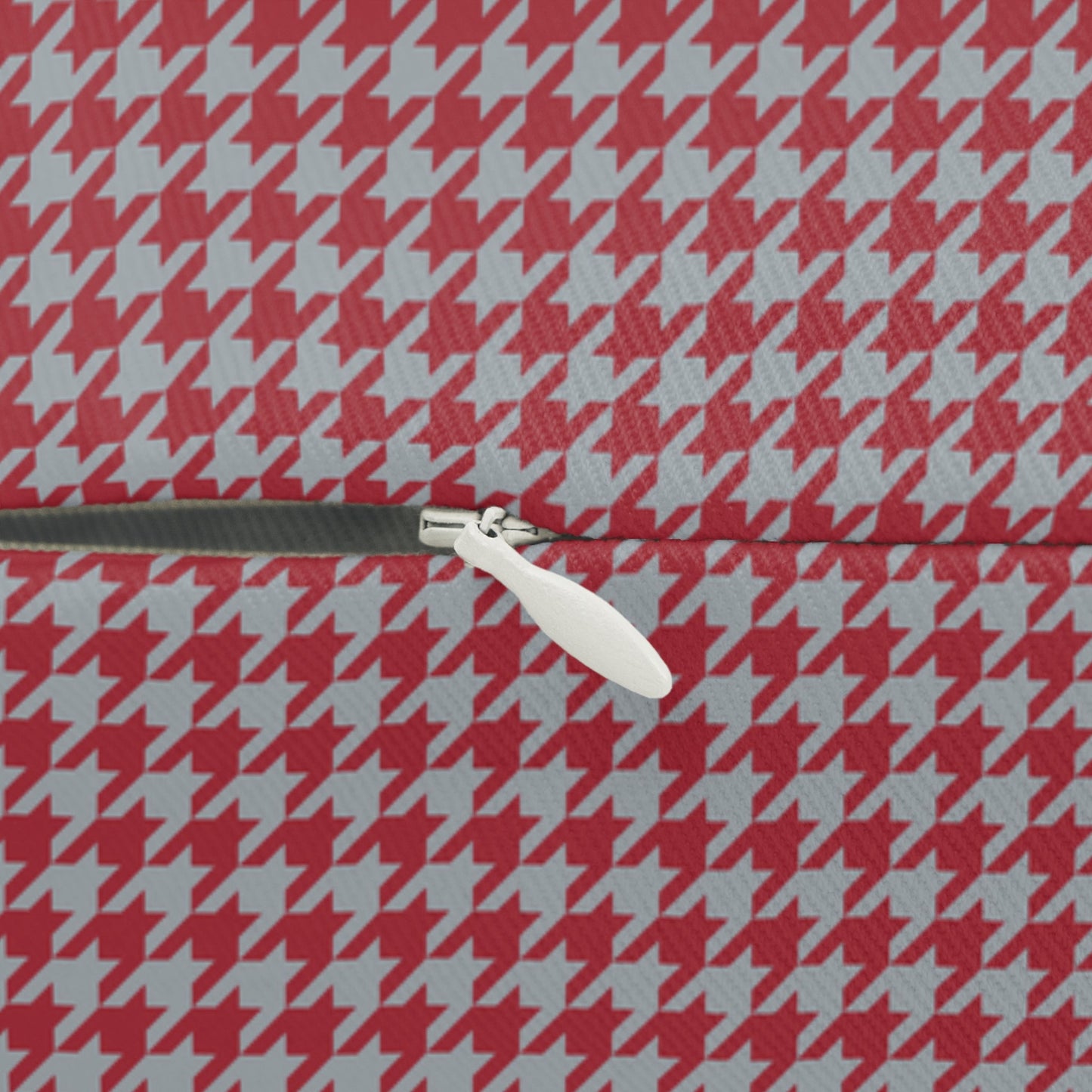 Pillow | Red & Gray | Houndstooth