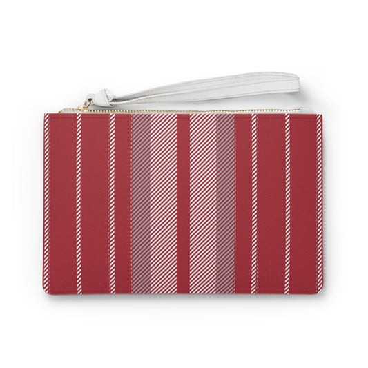 Clutch Bag | Red & Gray | Stripe