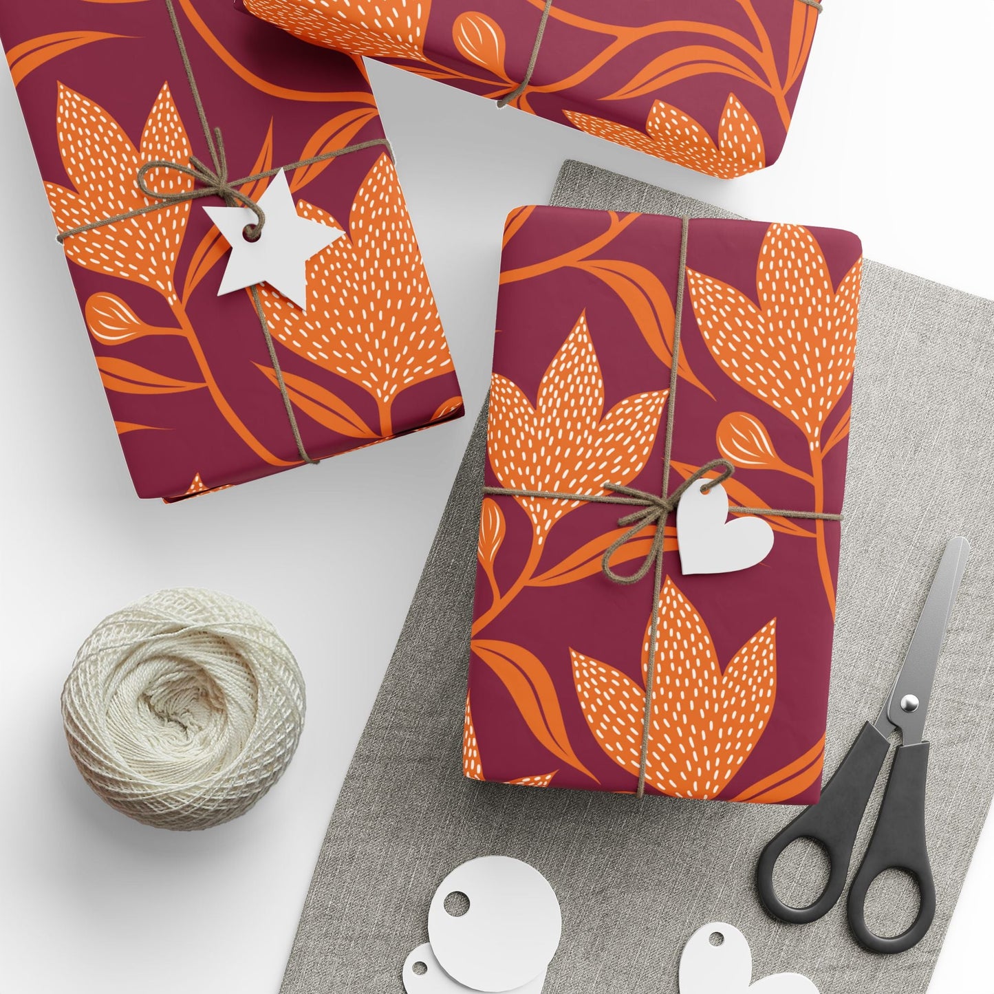 Gift Wrap | Maroon & Orange | Magnolia