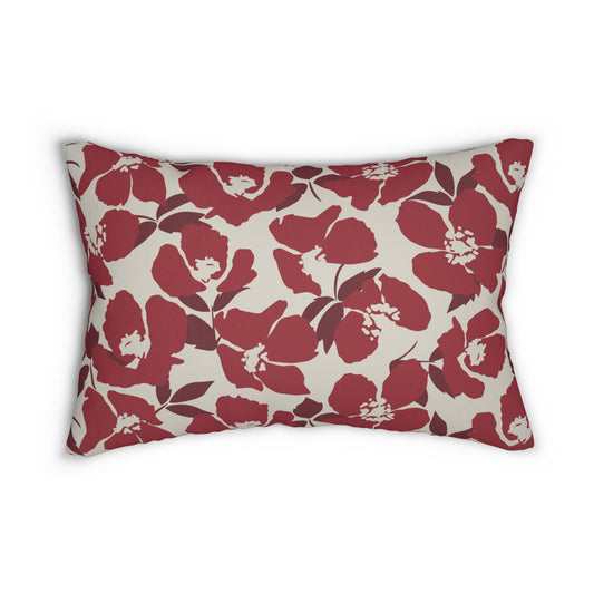 Pillow | Maroon & White | Poppy