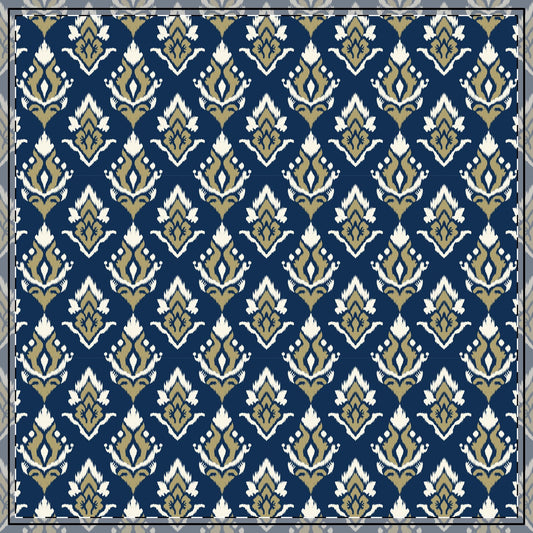 Tablecloth | Blue & Gold | Ikat