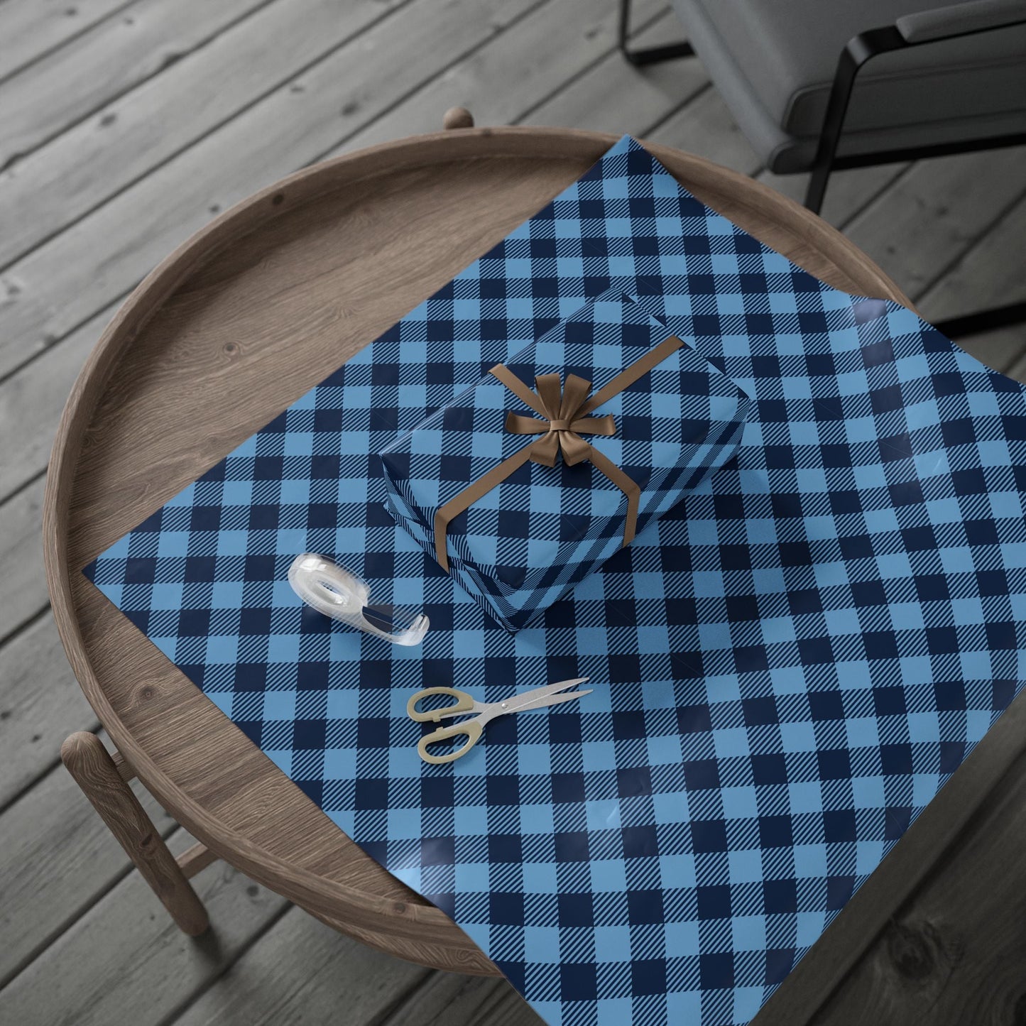 Gift Wrap | Light Blue & White | Gingham