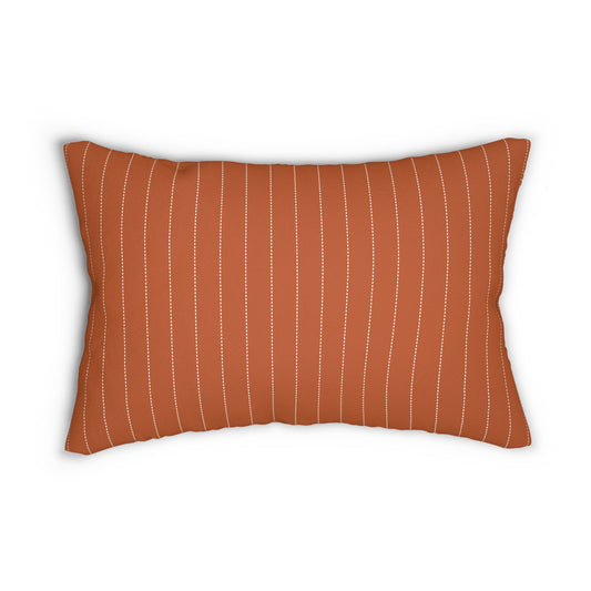 Pillow | Dark Orange & White | Pinstripe