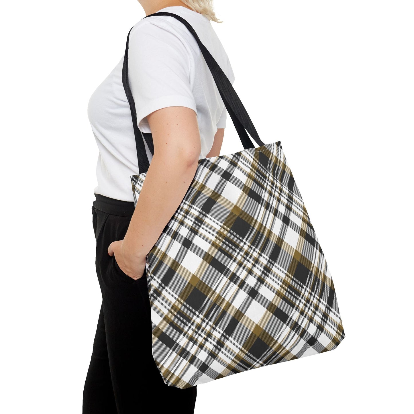 Tote Bag | Black & Gold | Tartan