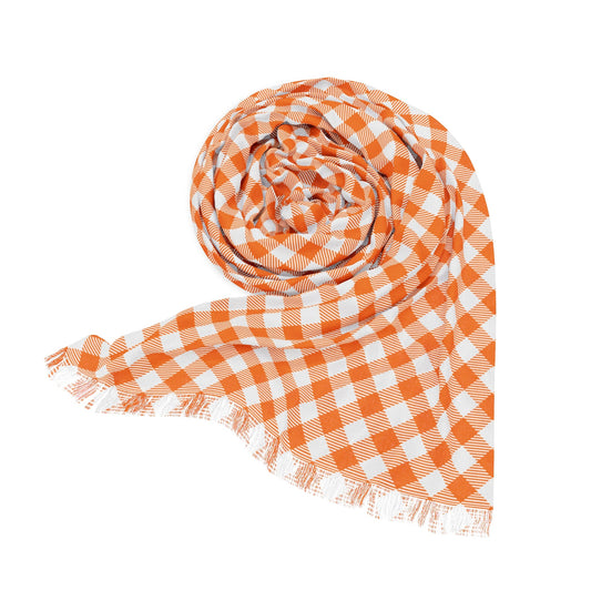 Scarf | Orange & White | Gingham