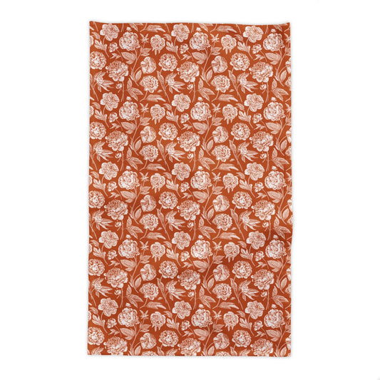 Tablecloth | Dark Orange & White | Peony