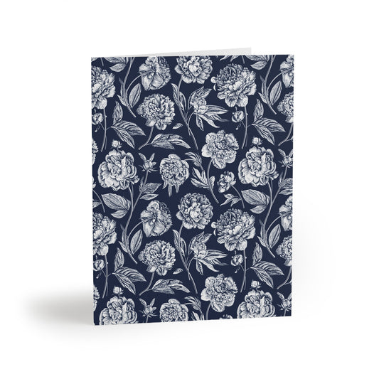 Notecards Set | Navy & White | Peony