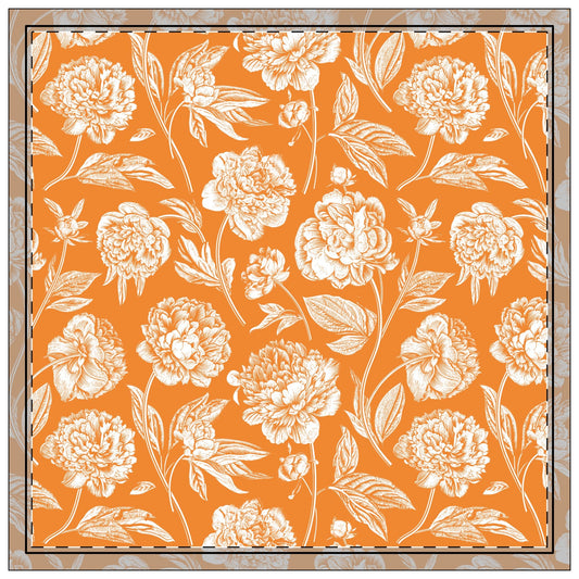 Napkin 4-set | Orange & White | Peony