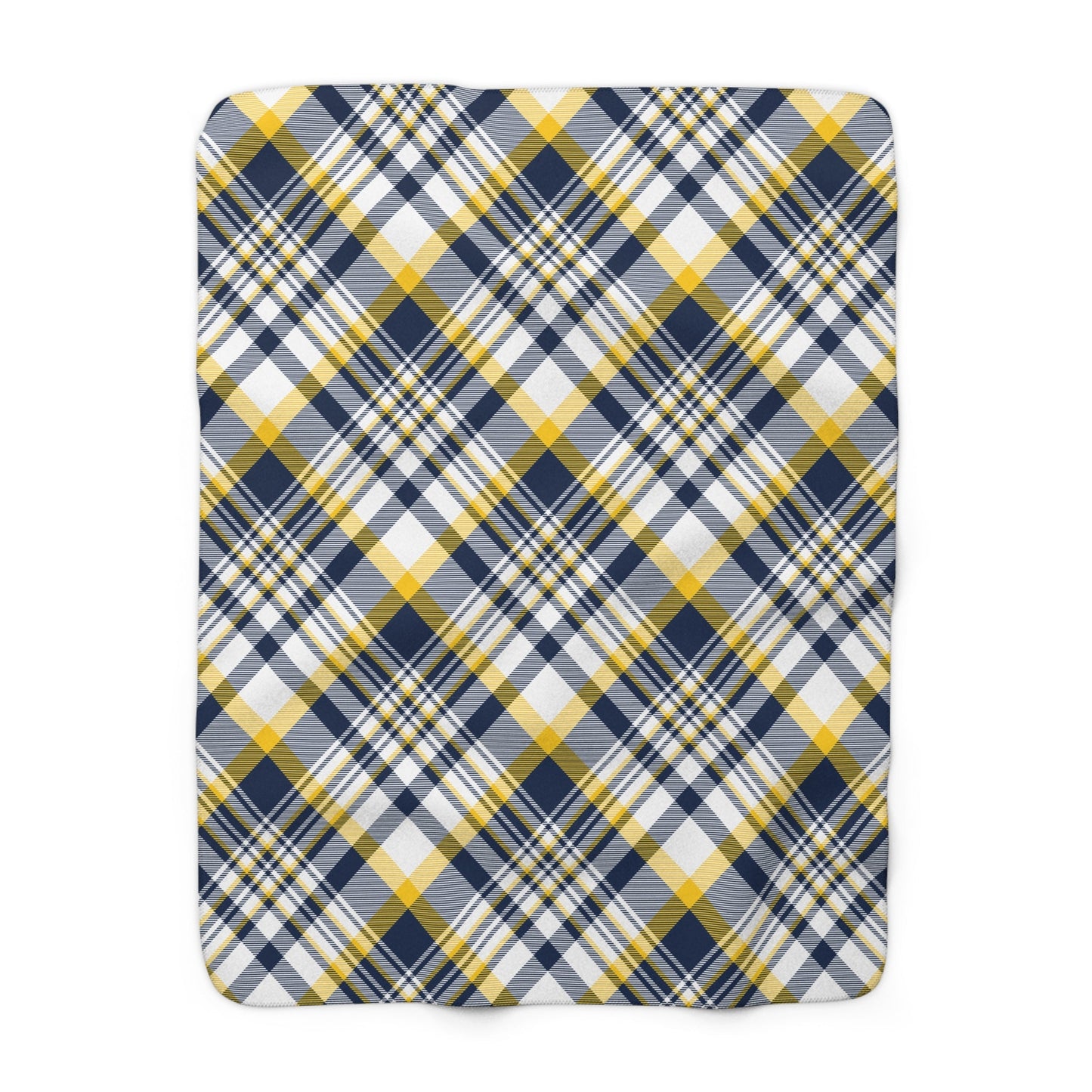 Sherpa Blanket | Yellow & Blue | Tartan
