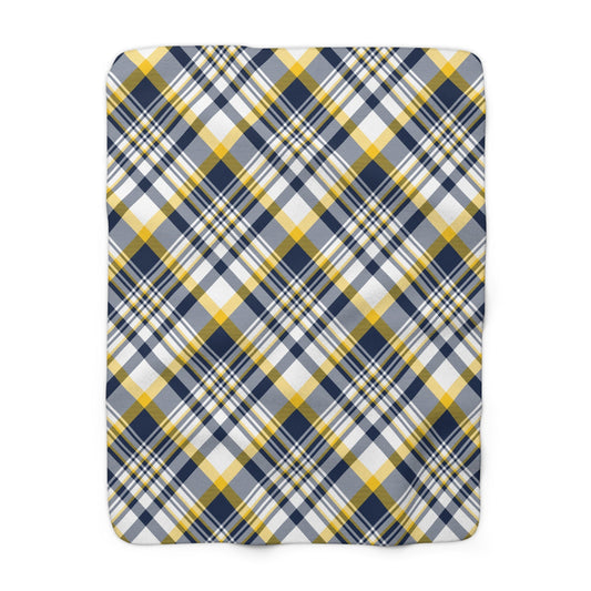 Sherpa Blanket | Yellow & Blue | Tartan