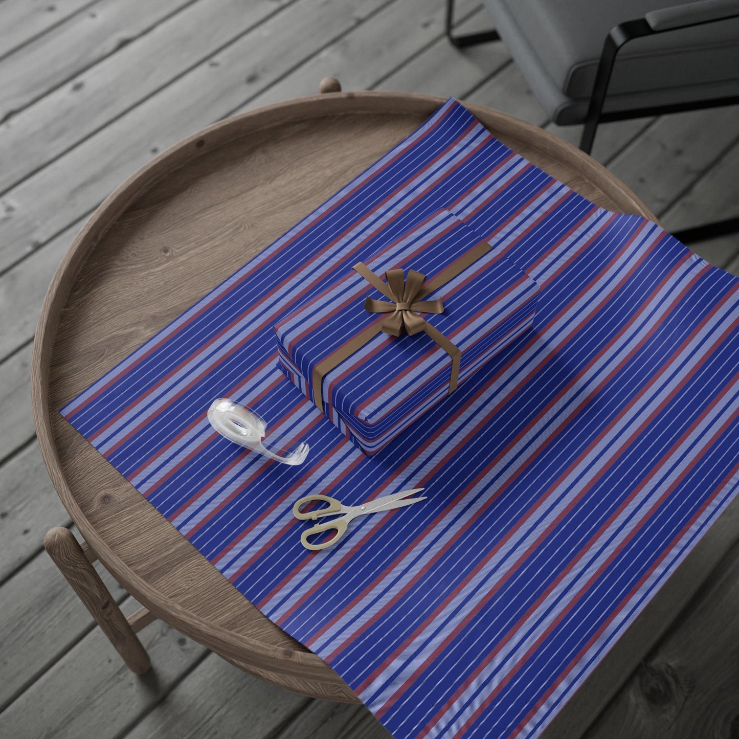 Gift Wrap | Bright Blue & Orange | Stripe