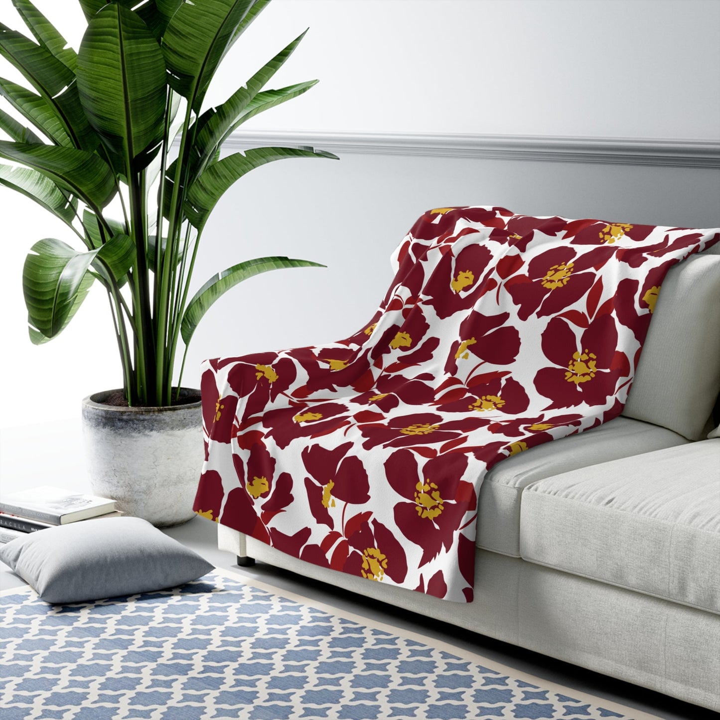 Sherpa Blanket | Red & Yellow | Poppy