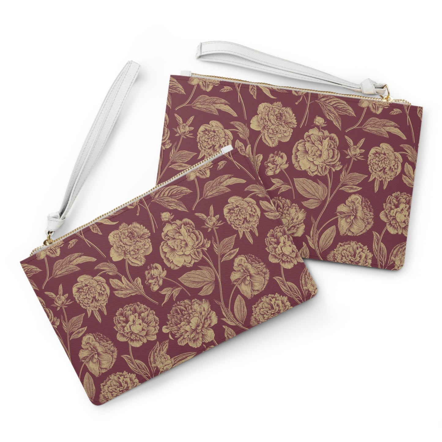 Clutch Bag | Maroon & Gold | Peony