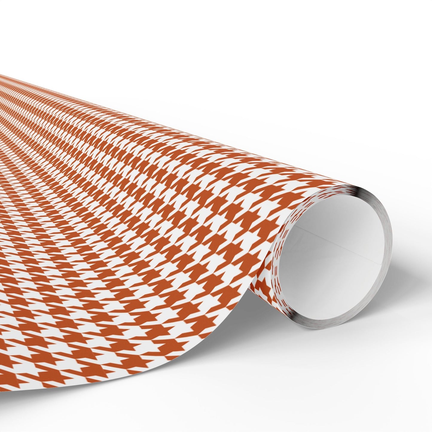 Gift Wrap | Dark Orange & White | Houndstooth
