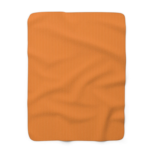 Sherpa Blanket | Orange & White | Pinstripe