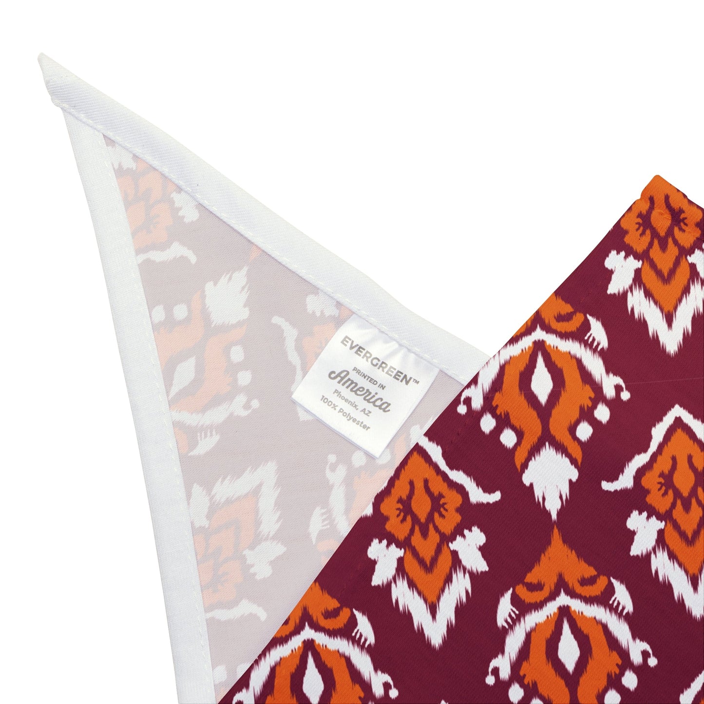 Pet Bandana | Maroon & Orange | Ikat