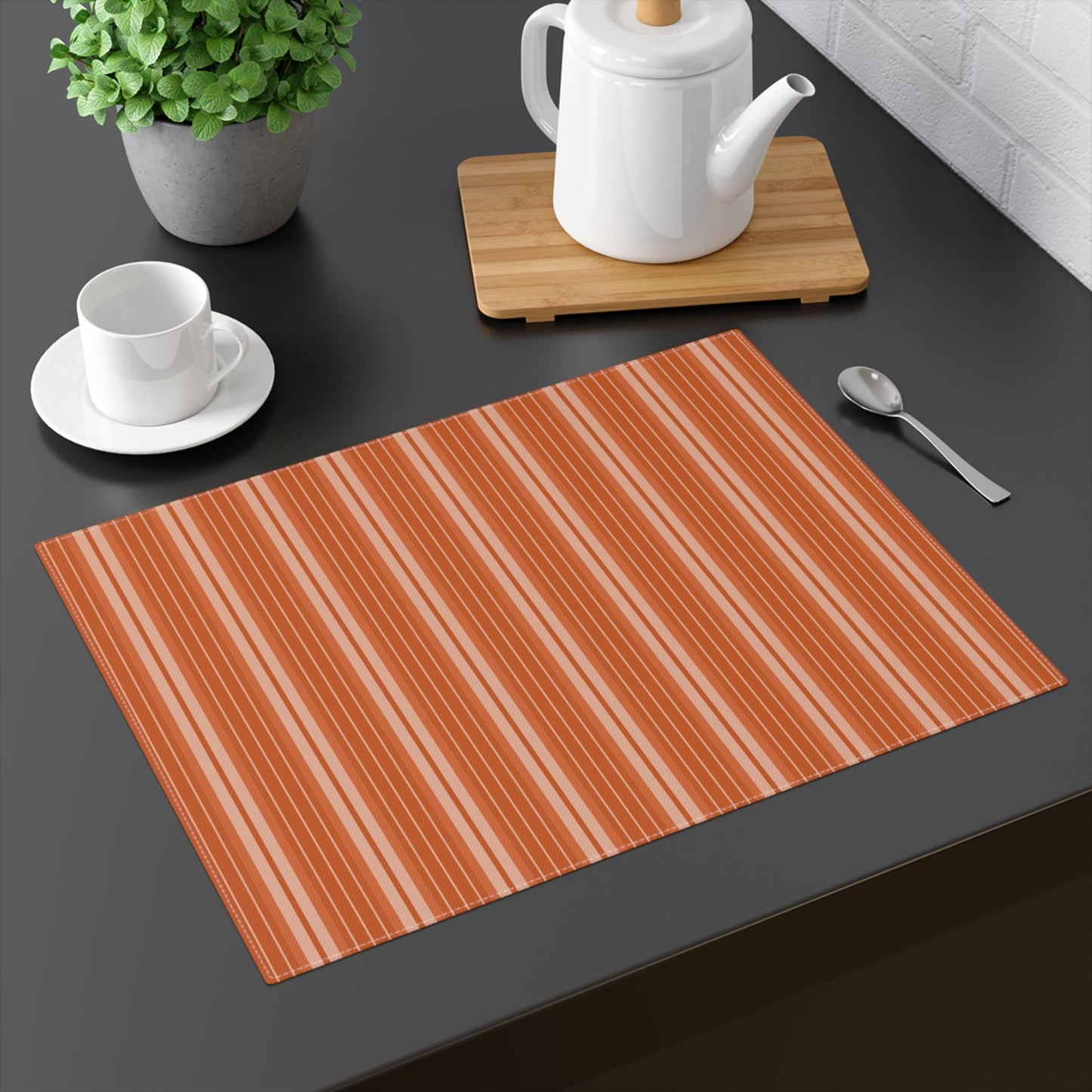 Placemat | Dark Orange & White | Stripe