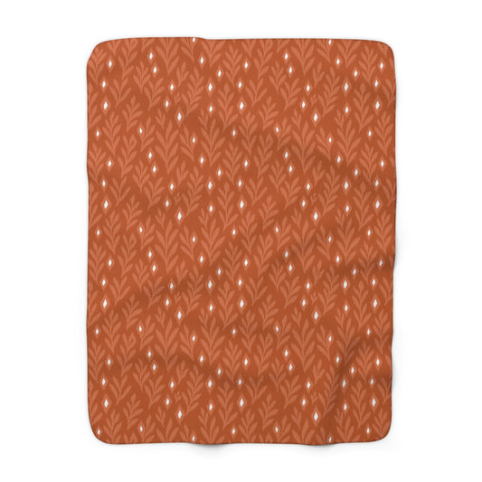 Sherpa Blanket | Dark Orange & White | Laurel