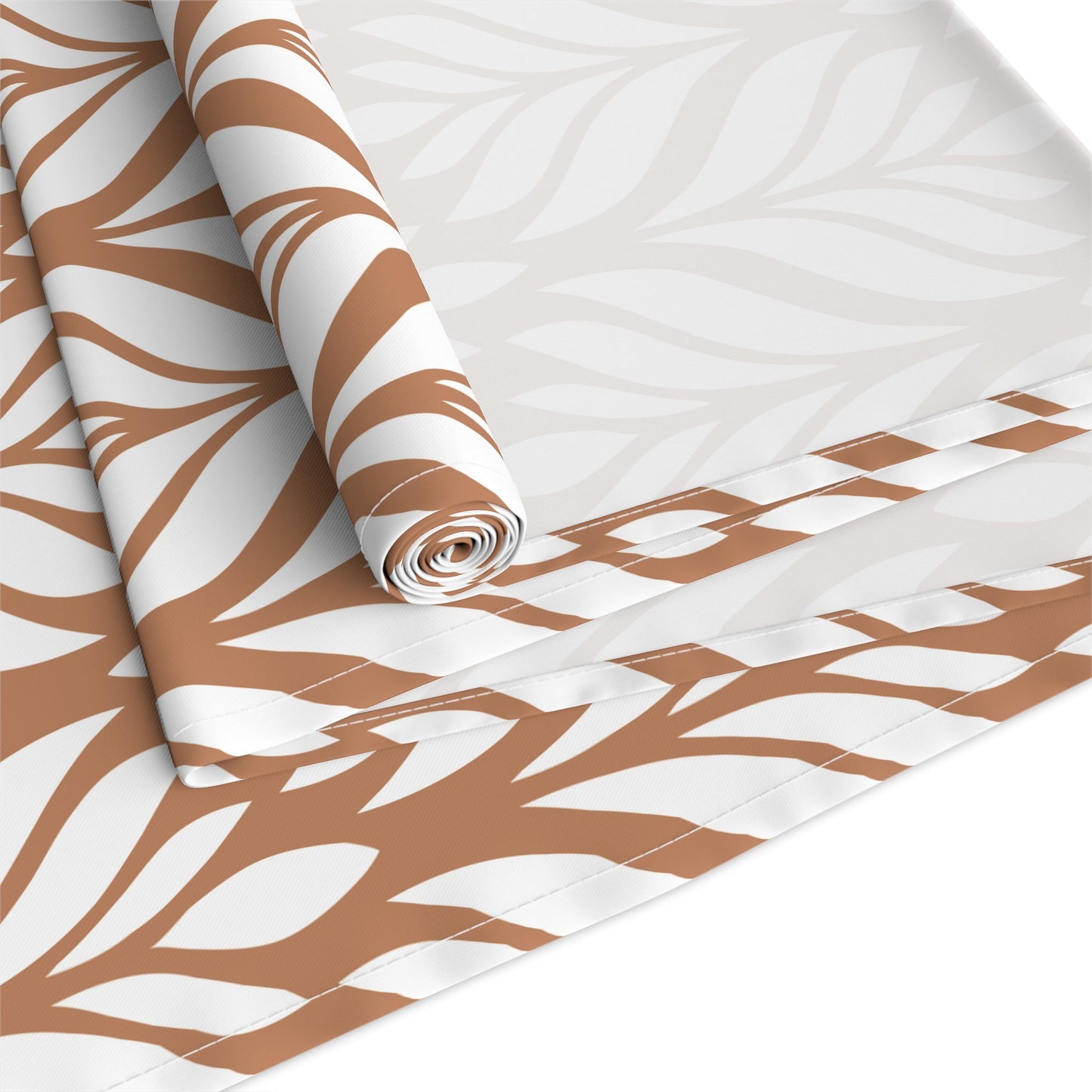 Table Runner | Dark Orange & White | Palm