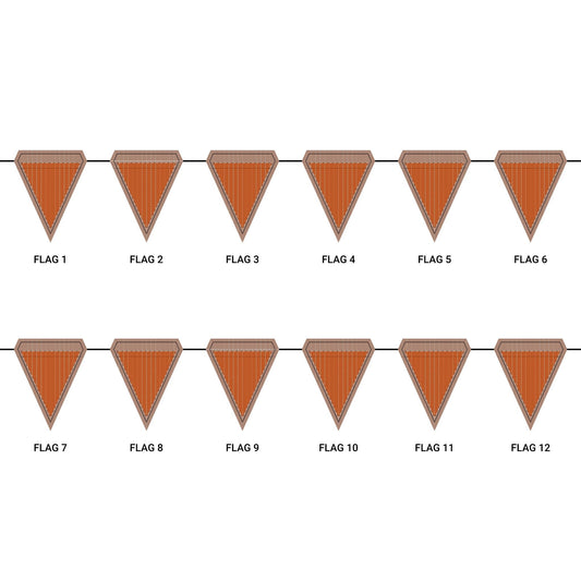 Flag Garland | Dark Orange & White | Pinstripe