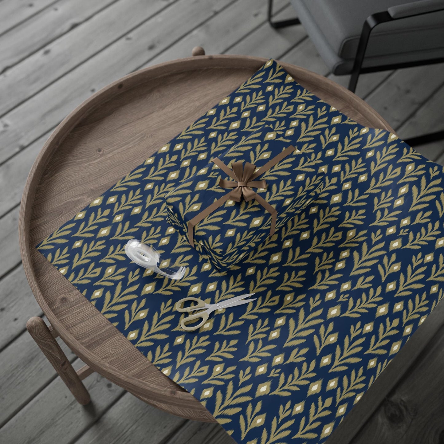 Gift Wrap | Blue & Gold | Laurel