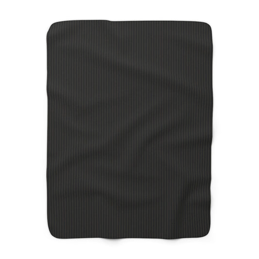 Sherpa Blanket | Black & Gold | Pinstripe