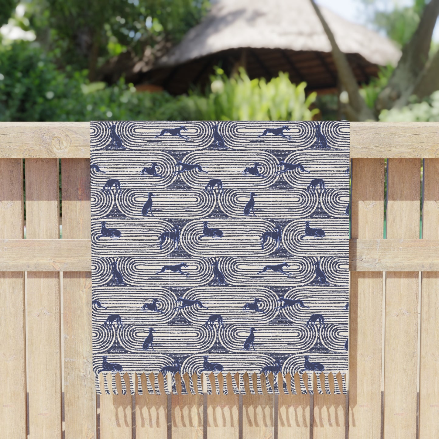 Boho Beach Towel | Greyhounds | Blue Track