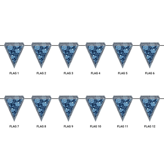 Flag Garland | Light Blue & White | Bellis
