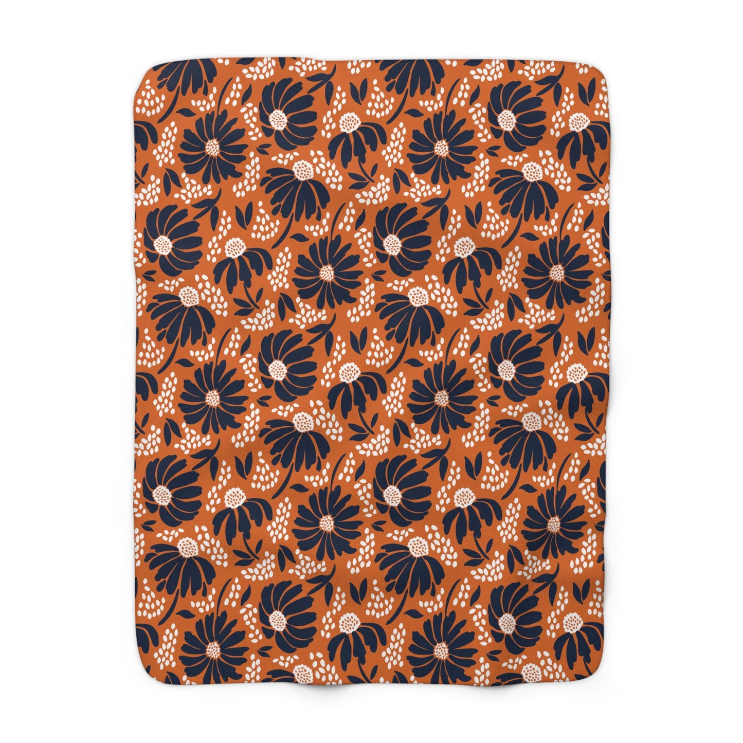 Sherpa Blanket | Orange & Blue | Bellis