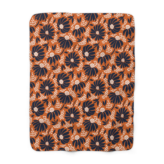 Sherpa Blanket | Orange & Blue | Bellis