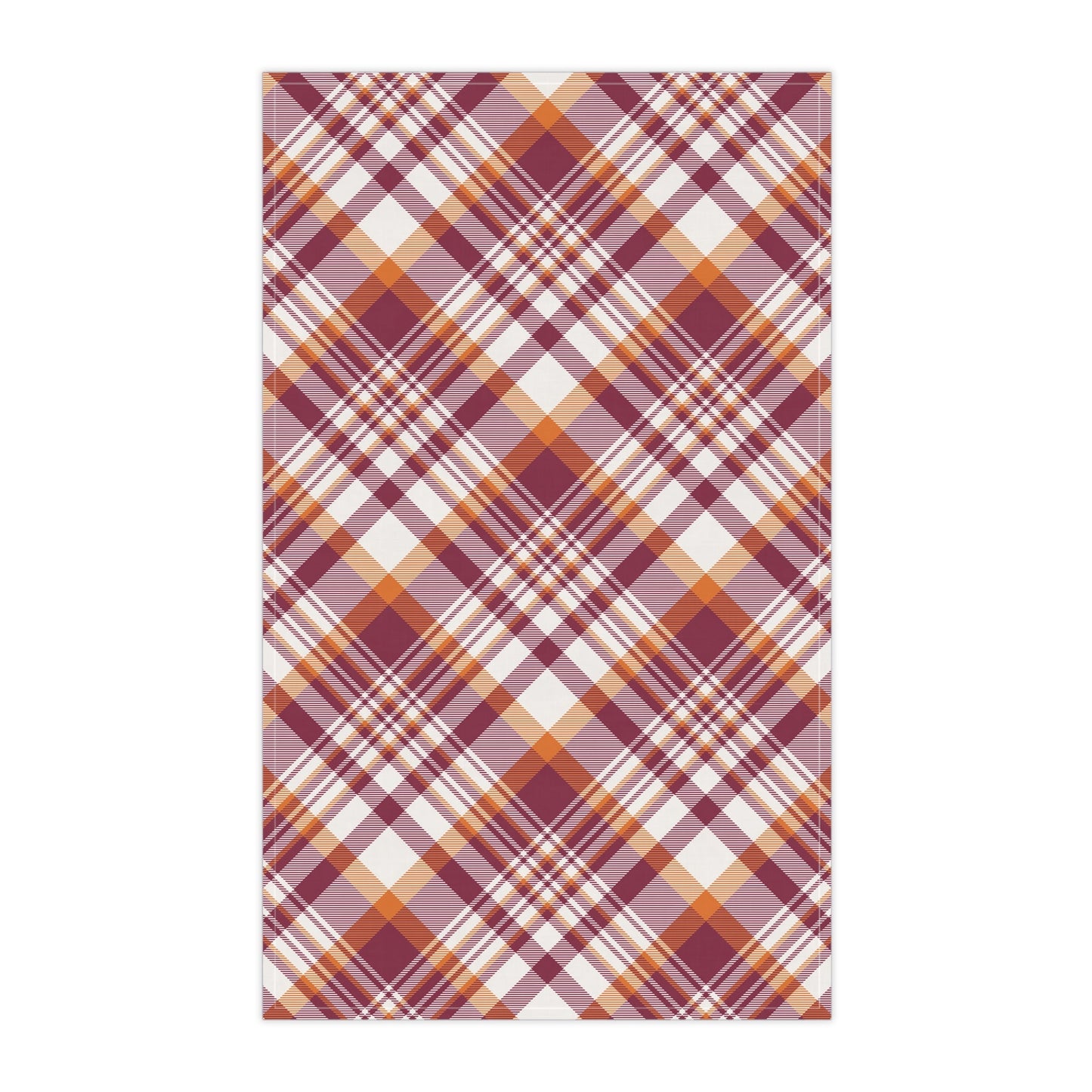 Tea Towels | Maroon & Orange | Tartan