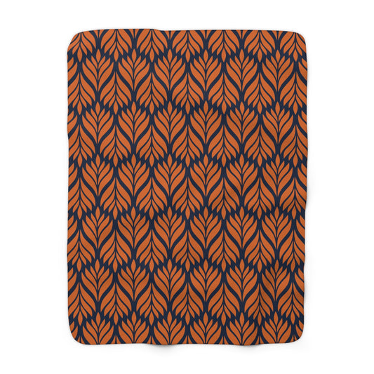 Sherpa Blanket | Orange & Blue | Palm