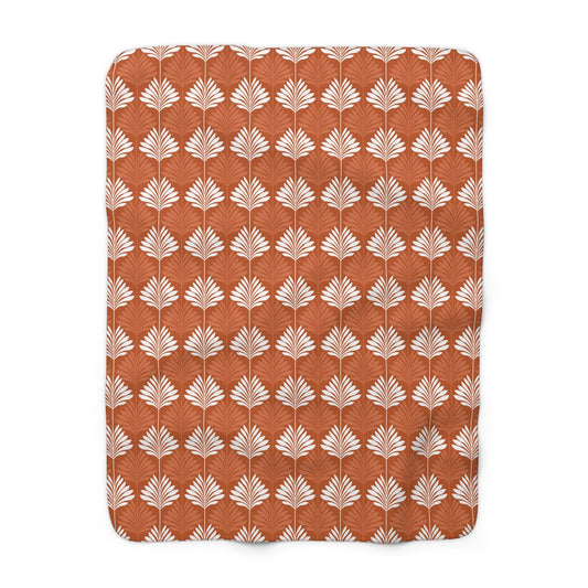 Sherpa Blanket | Dark Orange & White | Deco