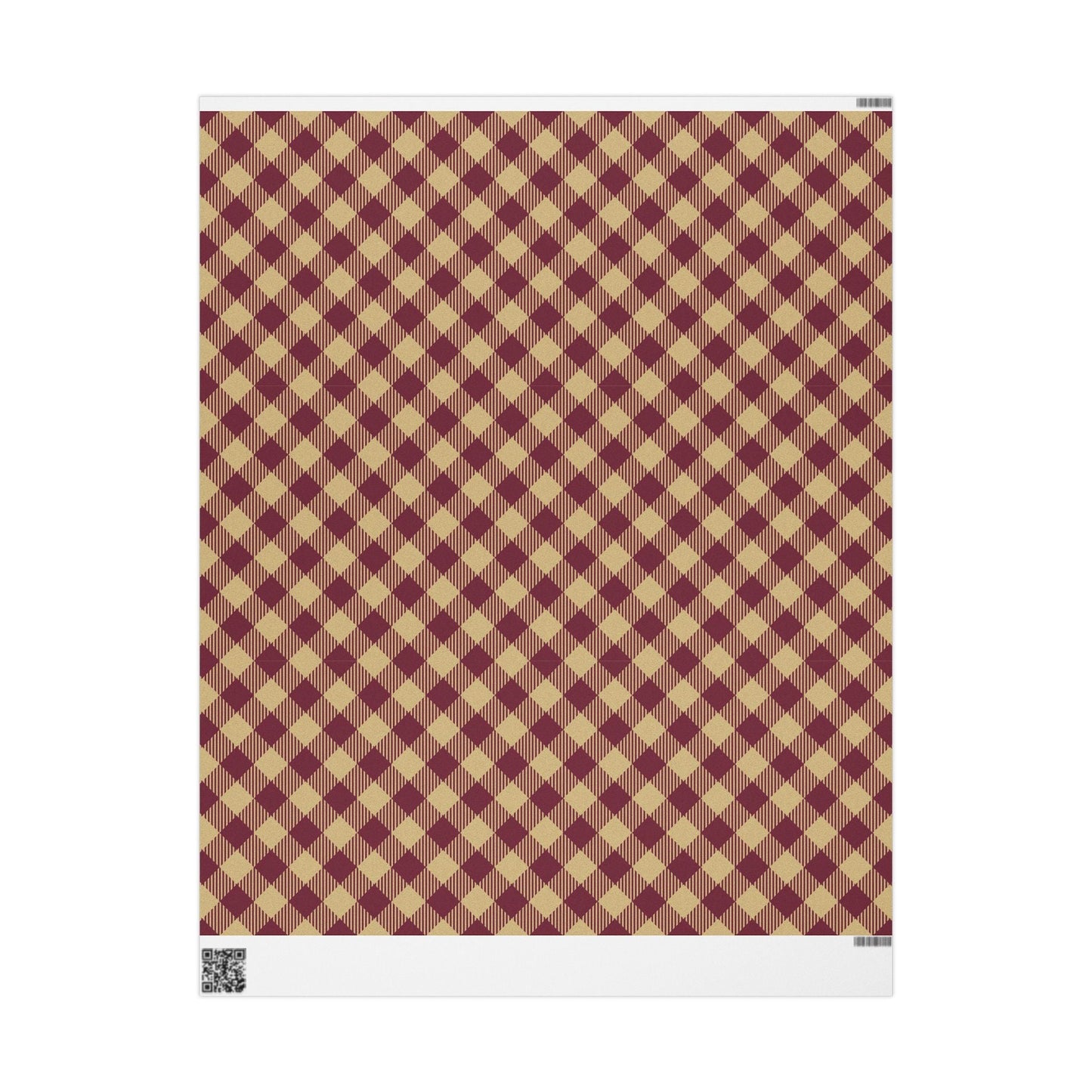 Gift Wrap | Maroon & Gold | Gingham