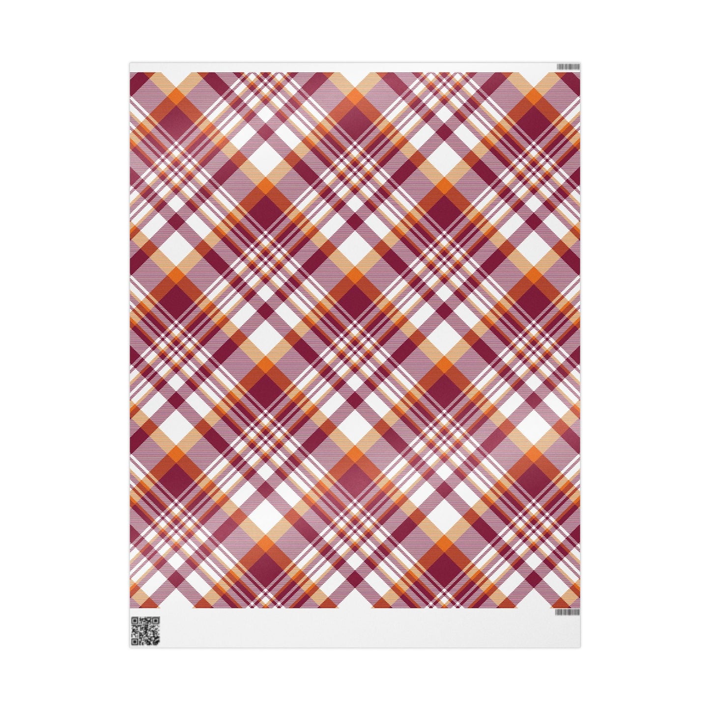 Gift Wrap | Maroon & Orange | Tartan