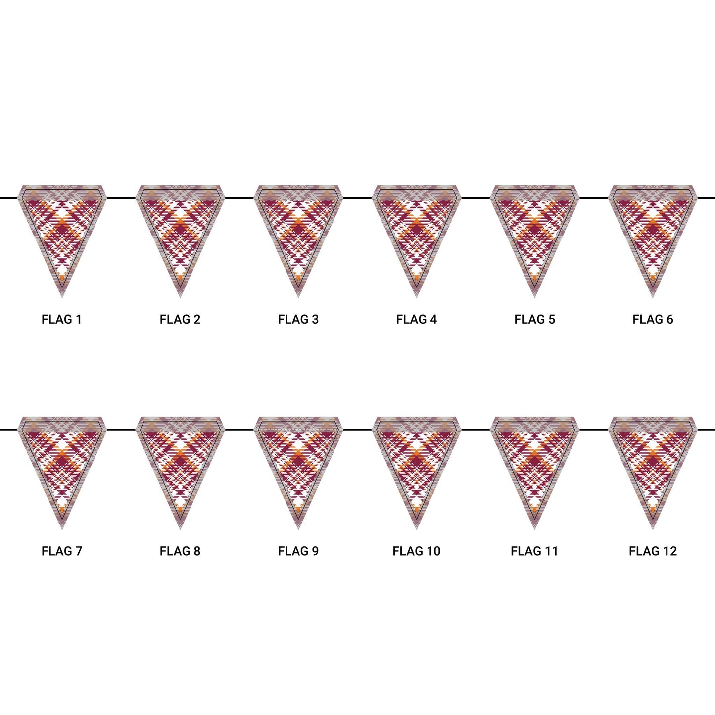 Flag Garland | Maroon & Orange | Tartan