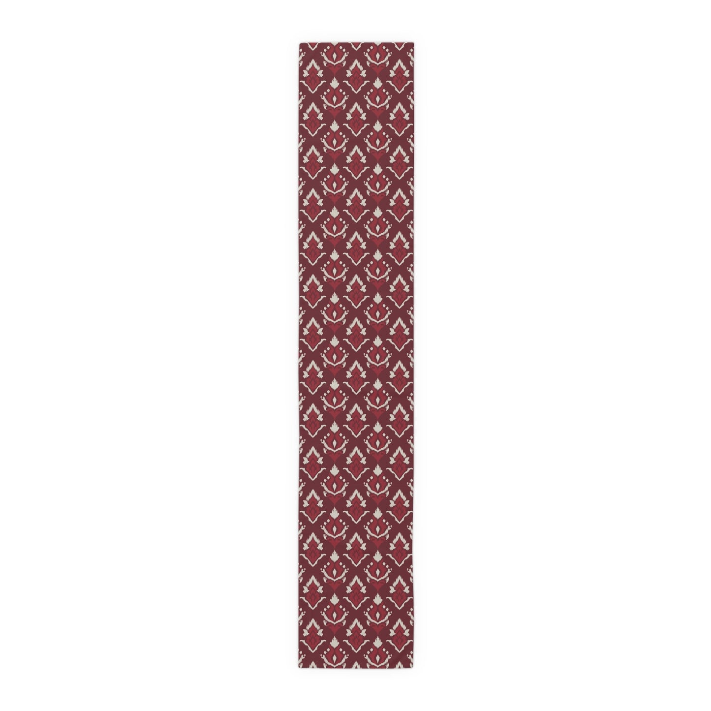 Table Runner | Maroon & White | Ikat