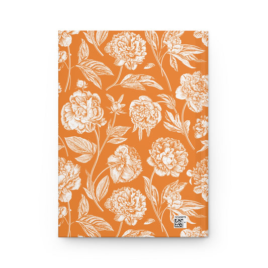 Hardcover Journal | Orange & White | Peony
