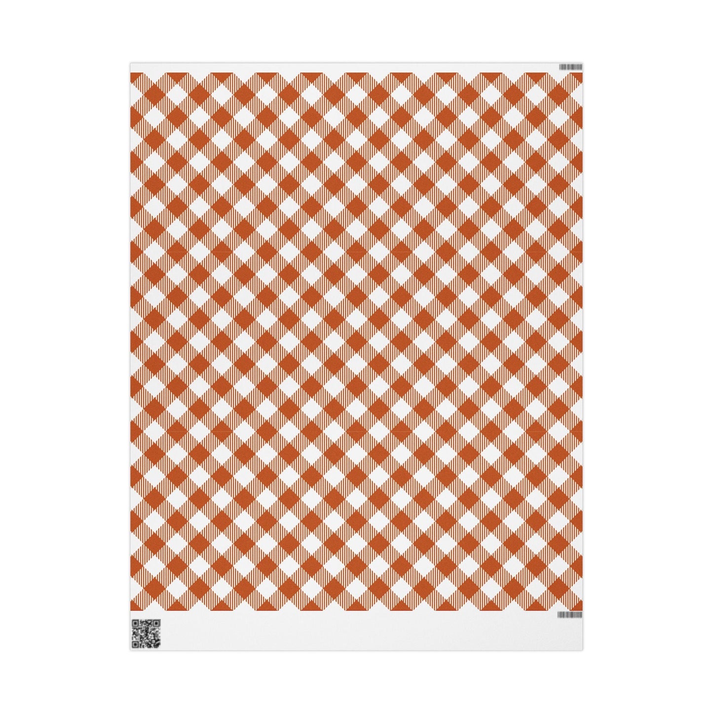Gift Wrap | Dark Orange & White | Gingham