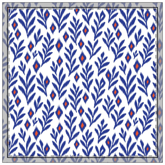 Napkin 4-set | Bright Blue & Orange | Laurel