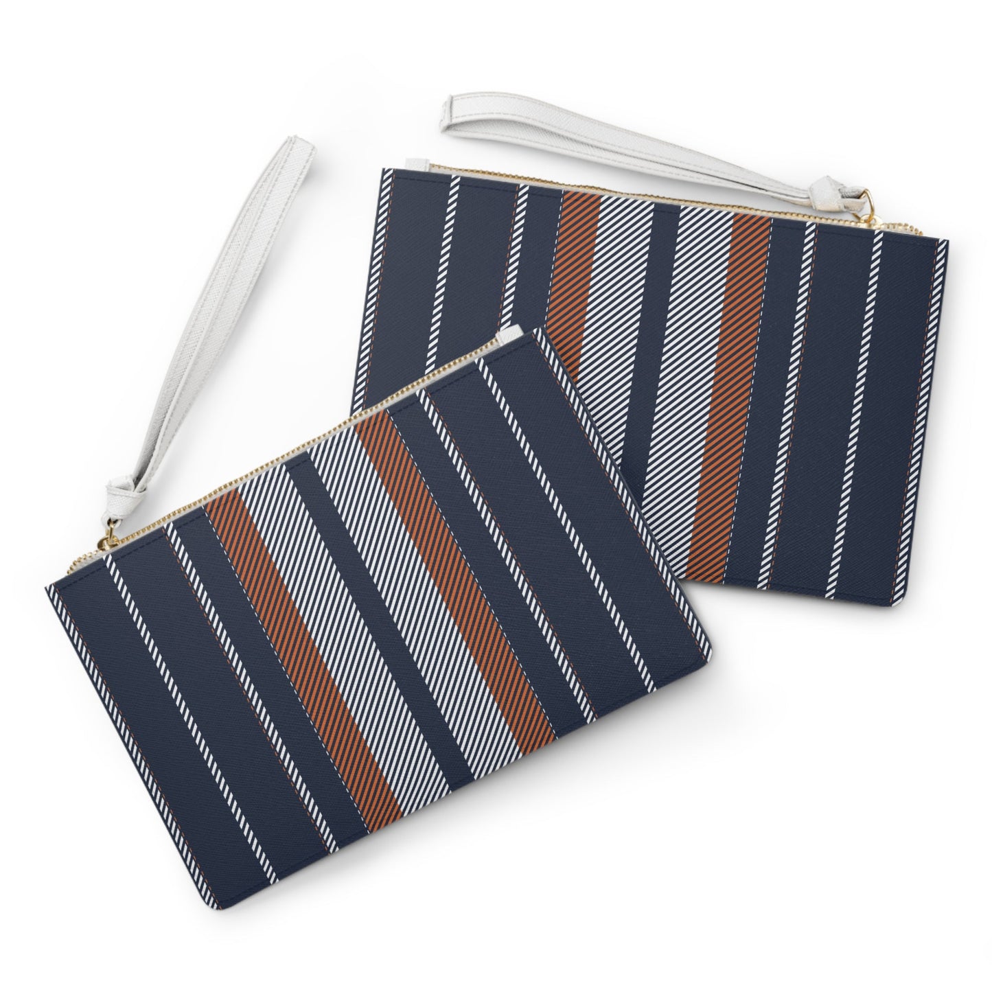 Clutch Bag | Orange & Blue | Stripe