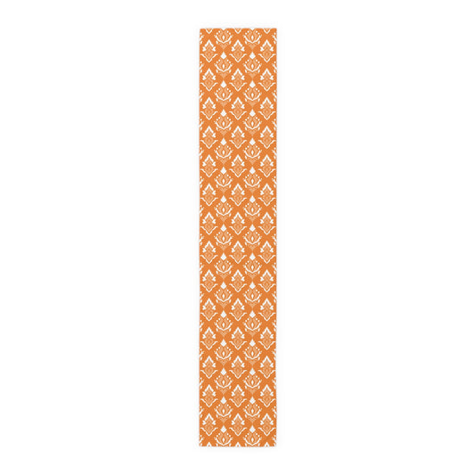 Table Runner | Orange & White | Ikat