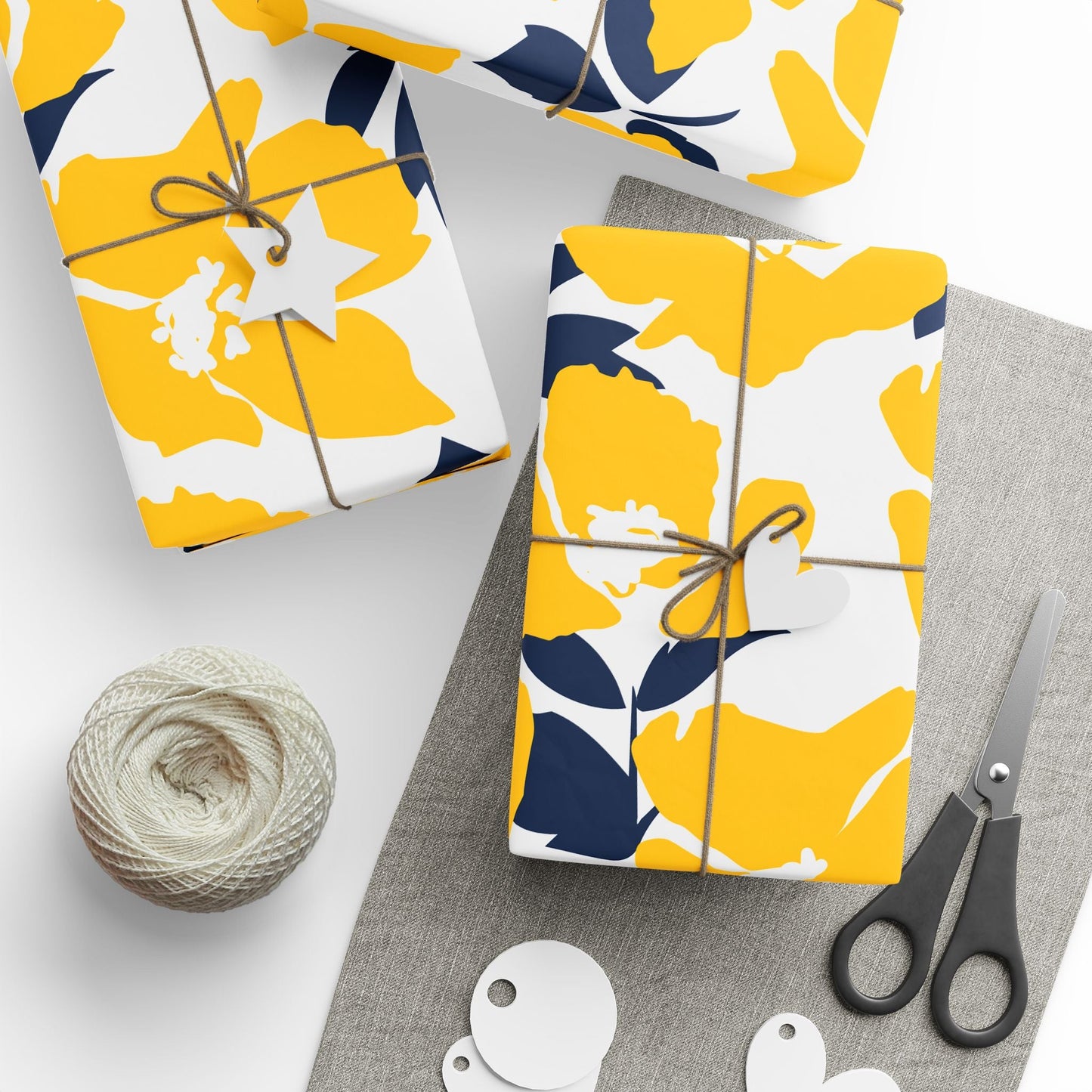 Gift Wrap | Yellow & Blue | Poppy