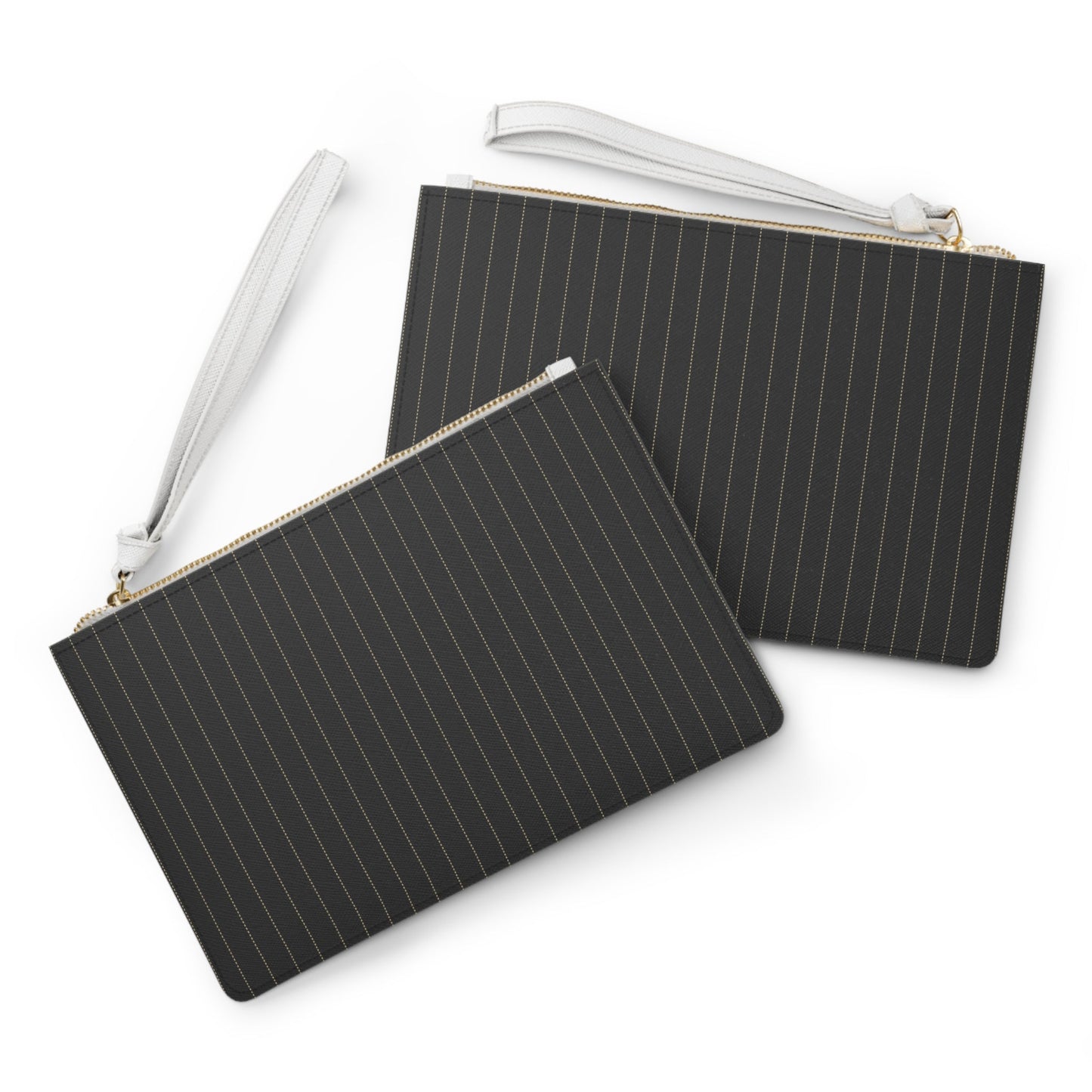 Clutch Bag | Black & Gold | Pinstripe